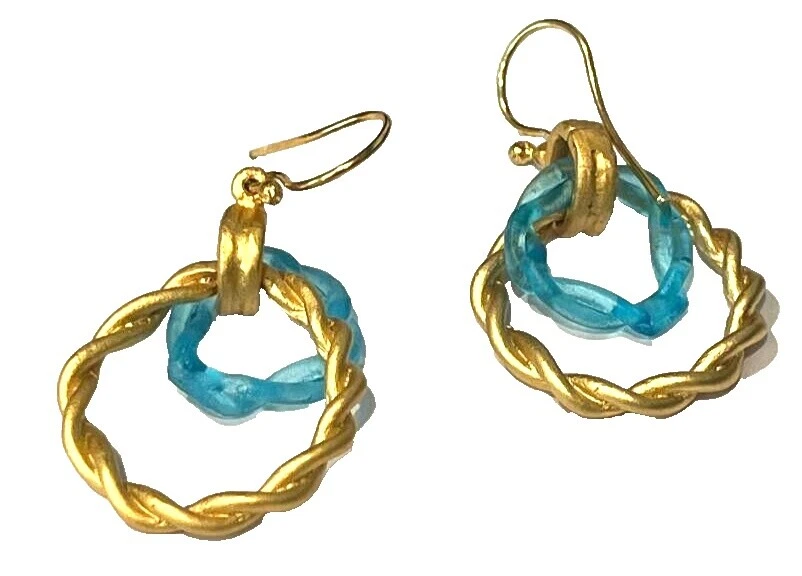 Turquoise Glass Fashion Earrings