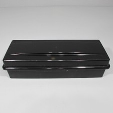 Alpha Audio Cassette Plastic Storage Box Case Holder Holds 15 24 Tapes Black