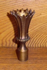Vintage Retro Gold Painted Metal Lamp Finial - 3.5"