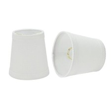 Aspen Creative 32718-2A Empire Clip-On Chandelier Lamp Shade White 3" Top x 4...