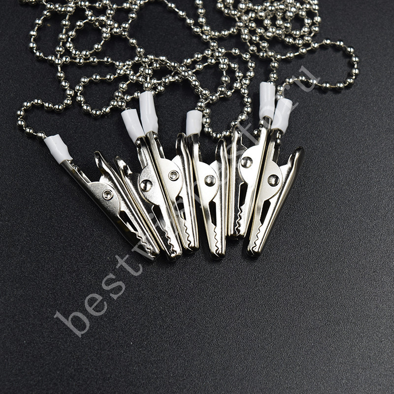 Dental Patient Bib Clips Crocodile Chains Napkin Holder Flexible Coil