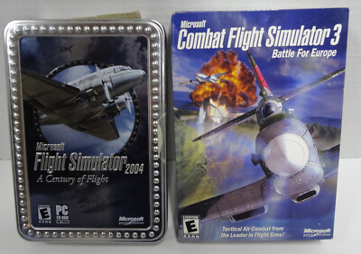 Microsoft Flight Simulator 2004 Century Flight PC Combat 3 Steel Tin NEW