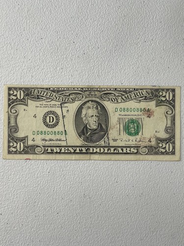 Series 1995 $20 Repeater & Radar Serial# FRN D08800880A