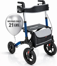 Vive All-Terrain Rollator Walker - Lightweight, Foldable with 12  Wheels