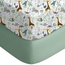 Yoofoss Pack and Play Sheets Fitted, Mini N Sheets, Green  Giraffe