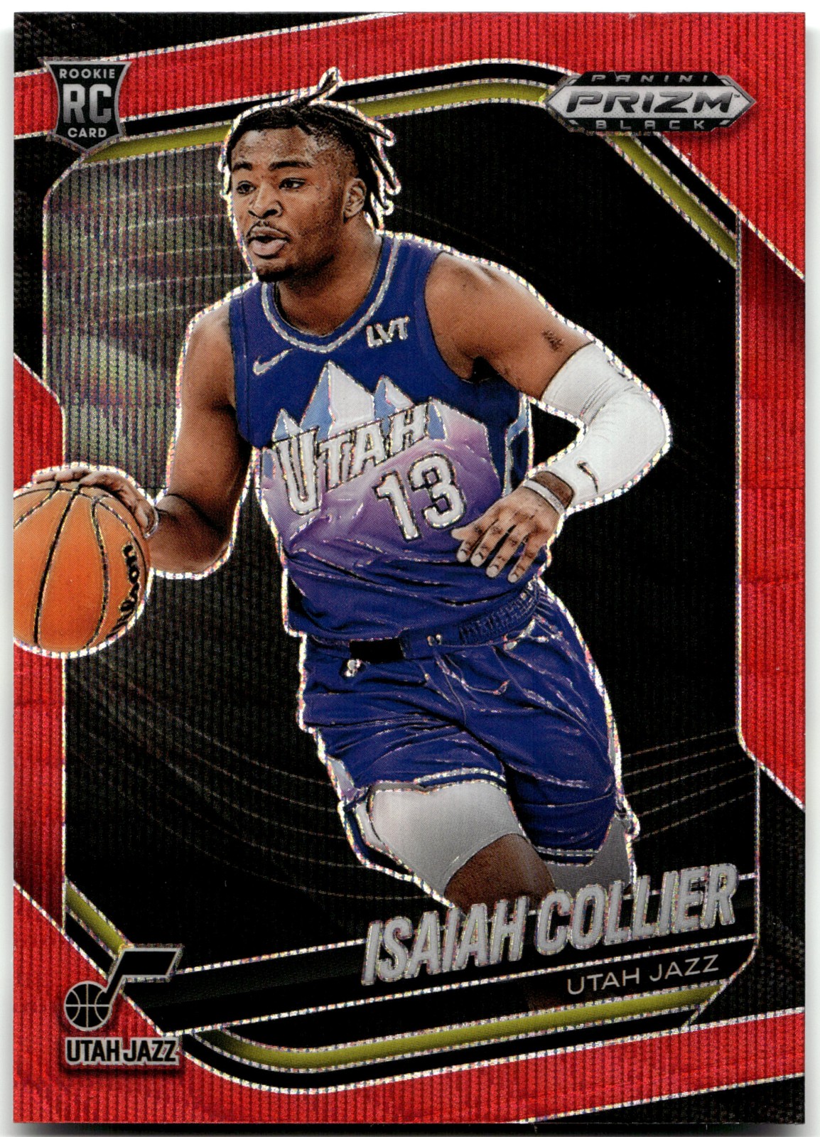 2024-25 Panini Prizm Black #32 Isaiah Collier Ruby Wave RC