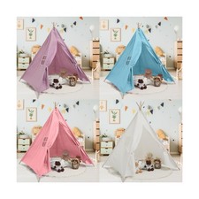 4 Pcs Teepee Tent Indoor Foldable Cotton Canvas Sleepover Tent for ... Fast Ship