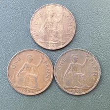 1953 Key Date Pennies (3) Elizabeth II Coins Lot E25