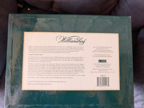 Lang & Wise Colonial Williamsburg Margaret Hunter Shop 2006 W/Box Lighted - Picture 3 of 8