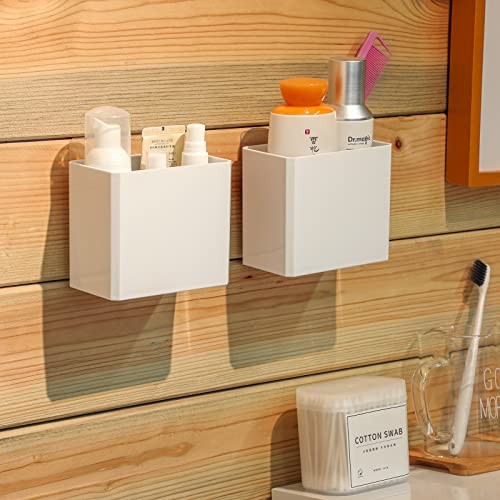 4 Pcs Wall Mounted Organizer Non-Drilling Adhesive Floating Shelf White Wall - Picture 3 of 7