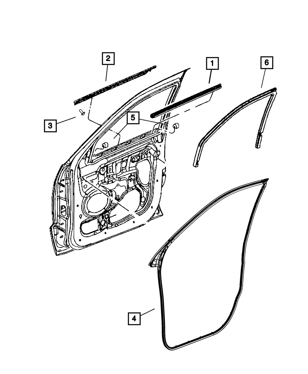 Genuine Mopar Front Door Opening Weatherstrip Right 55399212AE