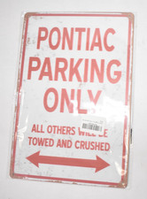 Cairuo Tin Sign Pontiac Parking Only Vintage Look 8 X 12 Metal Sign Wall Mount