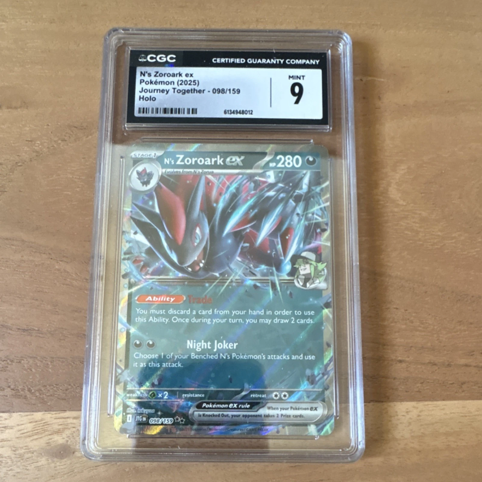 CGC 9 N's Zoroark ex 098/159 SV09 Journey Together Double Rare Holo ENG 2025