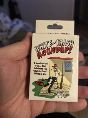 #ad White Trash Roundup Novelty Card Game 4 Games using 1 Deck Complete $6.00