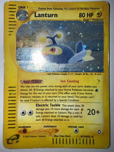 Pokemon TCG Lanturn Aquapolis H15/H32 Holo Rare Eng 2002 Stage 1 80 HP
