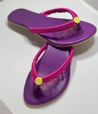 HANDMADE Girls Purple Pink Slip-On Flip Flop ...