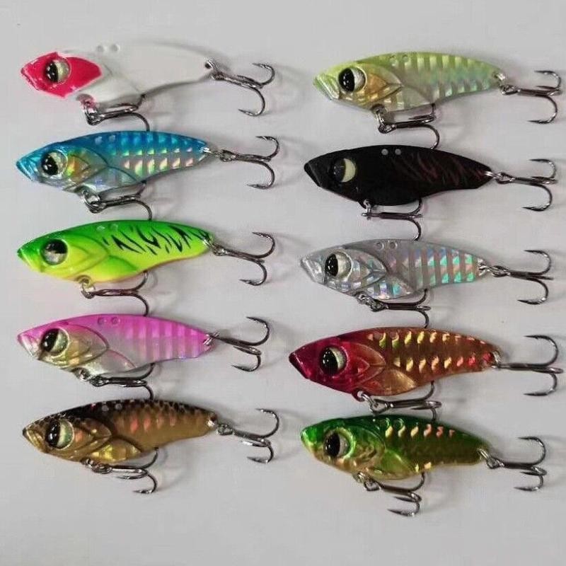 10Pack Vibe For Bass Pike Perch Sinking Vibration Baits Metal Vib Blade Lure