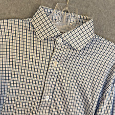 NEW Collars and Co Dress Collar Shirt Mens Small Blue Gingham Long Sleeve Button