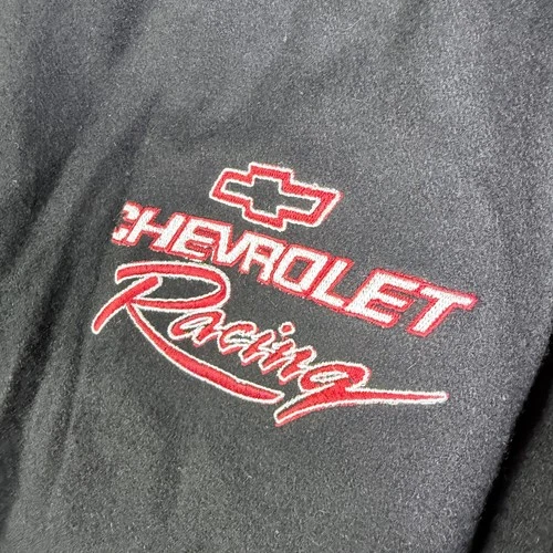 Chevrolet Racing Varsity Jacket Black Red Faux Leather Wool Blend Mens XL image 8