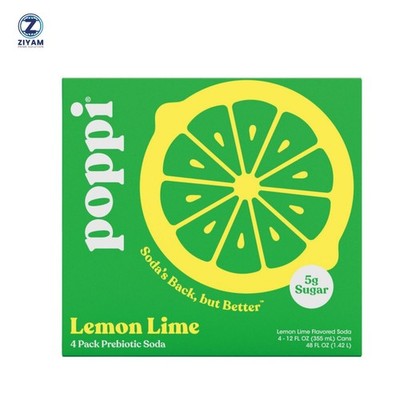 Poppi Lemon Lime Prebiotic Soda   4 Pack