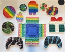 Lot Of 11 Pop it Fidget Sensory Push Bubble Popper Toys Among Us Pumpkin gamer