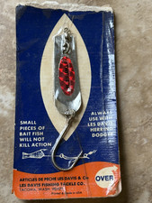 Vintage Les Davis PT. Defiance Spoon #5 Chrome And Red Scale  2 1/4” NOS 