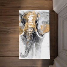 Begin Home Decor CODM2134FHNAW0 21 x 34 in. Golden Elephant Wildlife Door Mat...