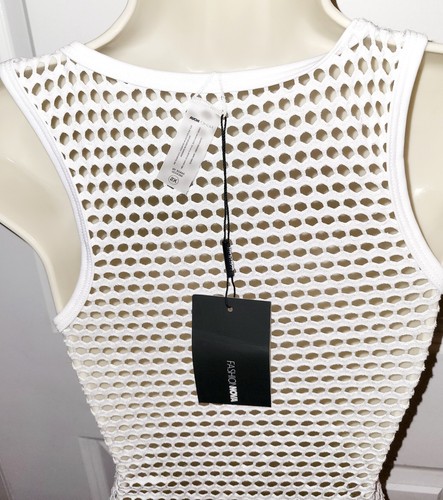 Fashion Nova Women's Haute in The Heat White Swim Coverup Dress Sz XS NWT - Picture 4 of 5