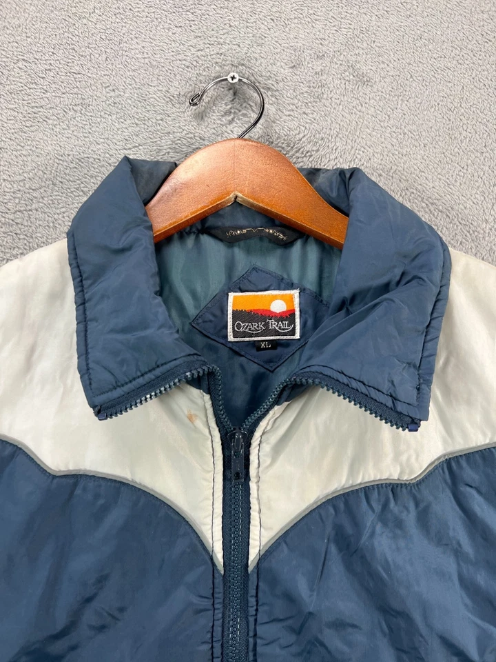 Chaleco acolchado vintage OZARK TRAILS talla XL azul chaleco acolchado occidental con cremallera aislada Foto 2 de 4