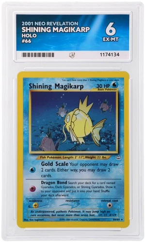 Shining Magikarp 66/64 Neo Revelation Holo Pokemon Card Graded 2001 EX-MT ACE 6