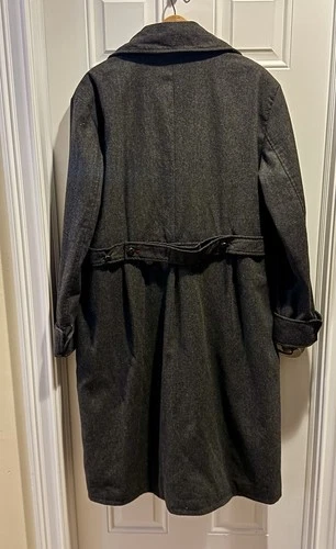 Big Tall 3XL Sherlock Holmes Grey Wool Trench Coat Detective Wool Long NO TAGS image 4