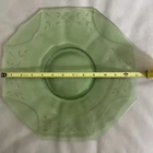Vintage Green Depression Glass Etched Floral Large Serving Tray 13 in. Lovely!
