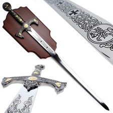 45" Crusader Medieval Sword with Wall Display Plaque. for Wall Decoration, Co...