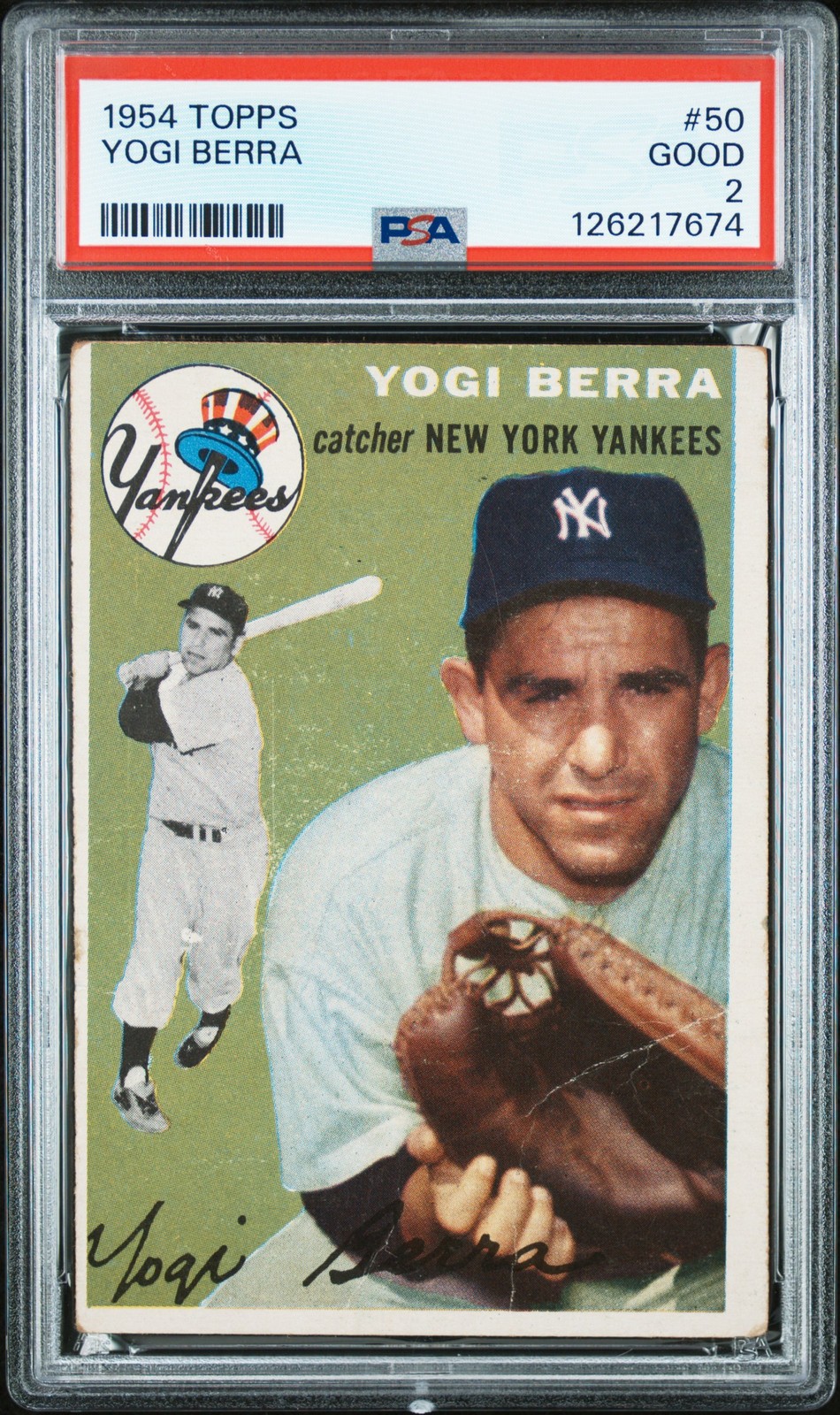 1954 TOPPS #50 YOGI BERRA PSA 2