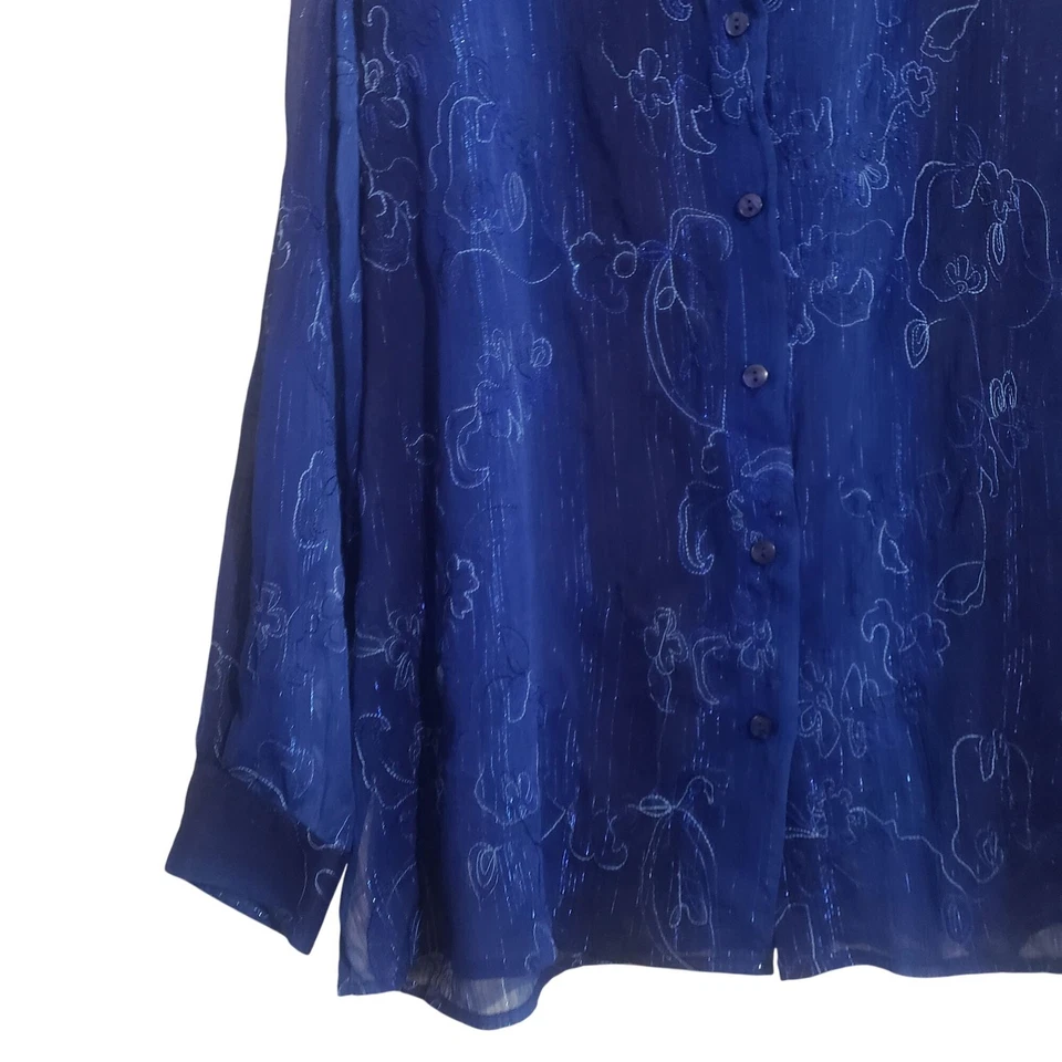 Blusa BonWorth para mujer transparente con botones talla XL Y2K de colección transparente brillante Fairycore Foto 3 de 4