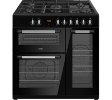 TieDex TieDex UK LOGIK LRC90B21 90 cm Dual Fuel Range Cooker - Black