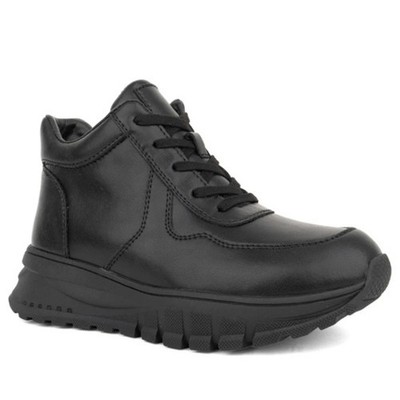 La Conte Damen Schwarze Lederstiefeletten Freizeit LAC6590-25218-WOBLK