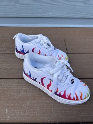 Heelys Pro 20 Prints White Rainbow Flames Lace Up Sneakers Size Youth 1 