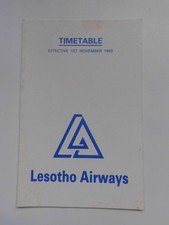 SYSTEM TIMETABLE LESOTHO AIRWAYS 1983
