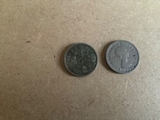 1955 Great Britain Queen Elizabeth II Sixpence Coin pre-decimal Tanner 6d.