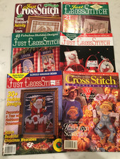 Lot 30 JUST CROSSSTITCH Magazine 6 Issues from 1990-1999 Christmas Halloween