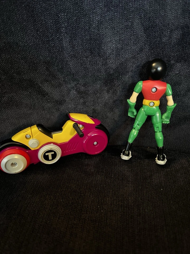 Figura de acción DC Comics Teen Titans Robin Helmet 3,5" con motocicleta rara Foto 3 de 3