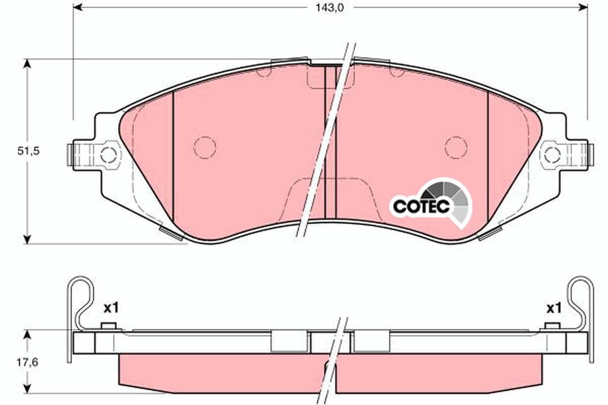 Plaquettes de frein TRW GDB3171 pour Chevrolet Aveo et Daewoo Kalos