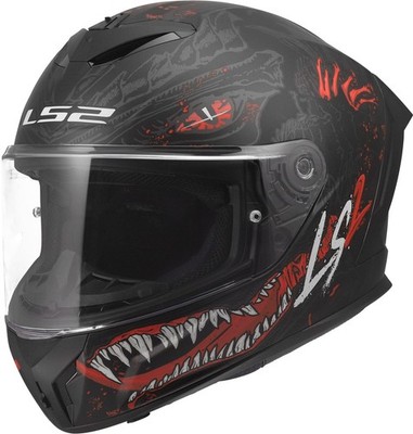 LS2 FF820 RAPID III KAIJU II Schwarz-Rot-Weiß matt Integralhelm ECE 22.06 M 57/5