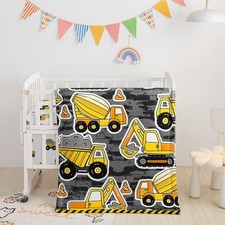 Crib Bedding Set, 3pc Nursery Crib Bedding with Comforter, Sheet  Skirt, Exc...