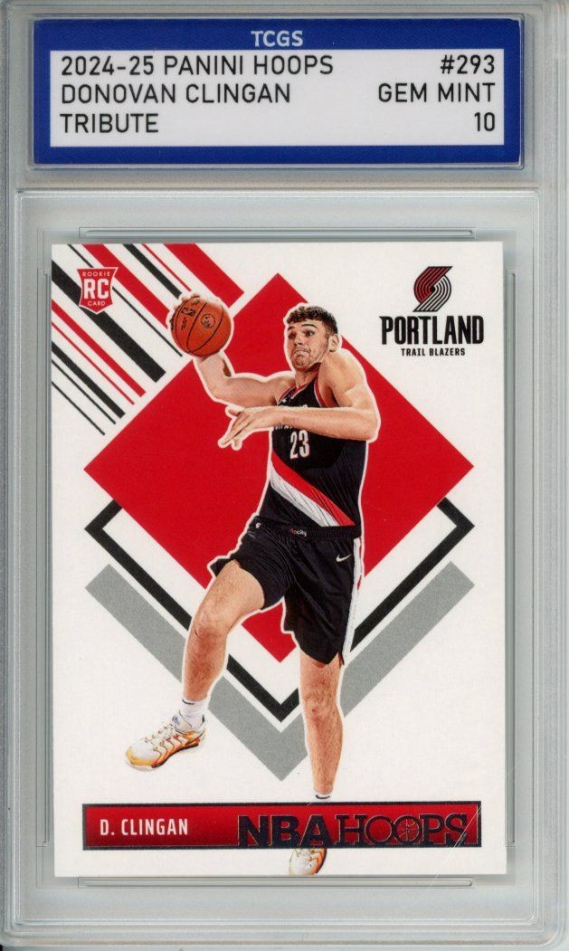 2024-25 PANINI HOOPS TRIBUTE #293 DONOVAN CLINGAN ROOKIE RC TCGS GEM MINT 10