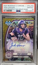 Josh Hoover 2024 Bowman Chrome U 1st Auto Gold Shimmer TCU Horned Frogs 8/50