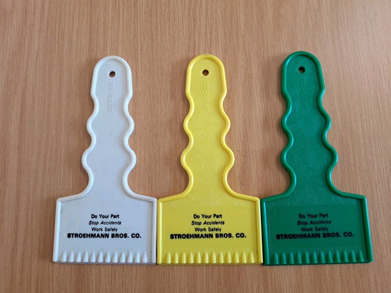 Set Of 3 Vintage Advertising Ice Scrapers Stroehmann Bros. Safety
