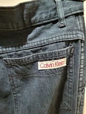 100 COTTON Calvin Klein Vintage High Waisted Pleated Pants Dark Blue 27x33 10