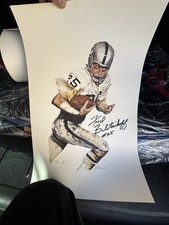 Fred Biletnikoff Signed Art Print Oakland Raiders Autographed Limited Edition